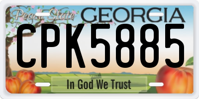 GA license plate CPK5885