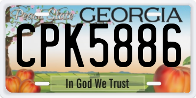 GA license plate CPK5886
