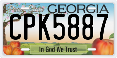GA license plate CPK5887
