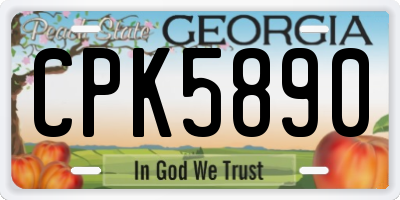 GA license plate CPK5890