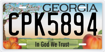 GA license plate CPK5894