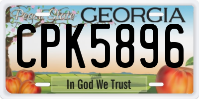 GA license plate CPK5896