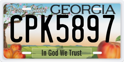 GA license plate CPK5897