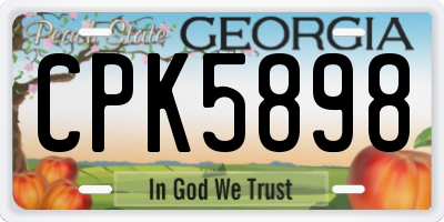 GA license plate CPK5898