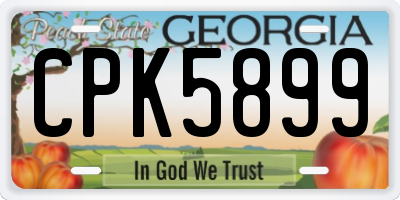GA license plate CPK5899