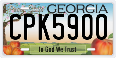 GA license plate CPK5900