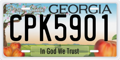 GA license plate CPK5901