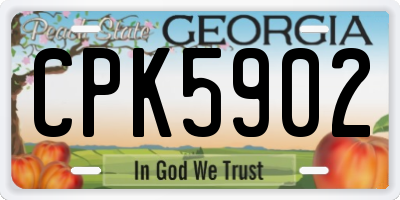 GA license plate CPK5902