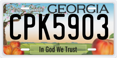 GA license plate CPK5903