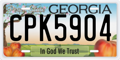 GA license plate CPK5904