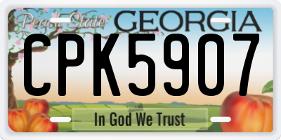 GA license plate CPK5907