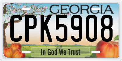 GA license plate CPK5908