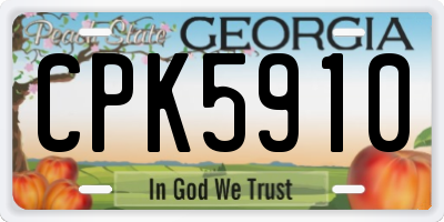 GA license plate CPK5910