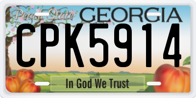 GA license plate CPK5914