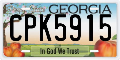 GA license plate CPK5915