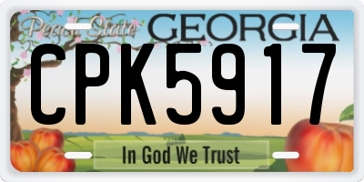 GA license plate CPK5917