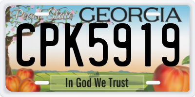 GA license plate CPK5919