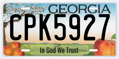 GA license plate CPK5927