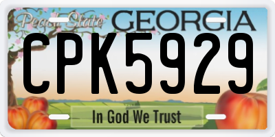 GA license plate CPK5929