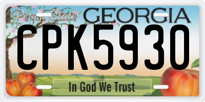 GA license plate CPK5930