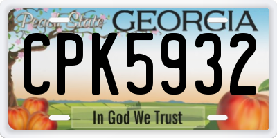 GA license plate CPK5932