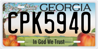 GA license plate CPK5940
