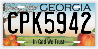 GA license plate CPK5942