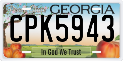 GA license plate CPK5943