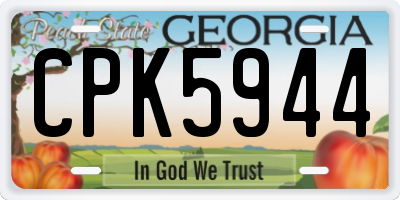 GA license plate CPK5944