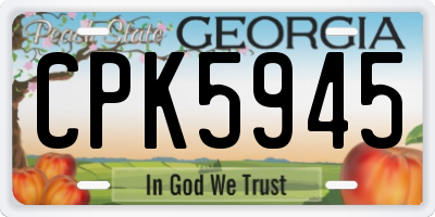 GA license plate CPK5945