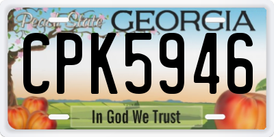 GA license plate CPK5946