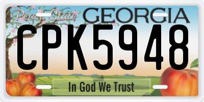 GA license plate CPK5948