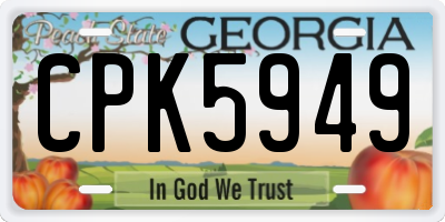 GA license plate CPK5949