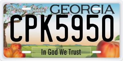 GA license plate CPK5950