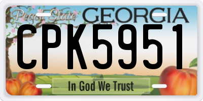 GA license plate CPK5951