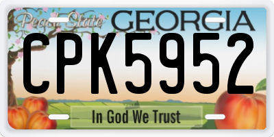 GA license plate CPK5952