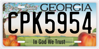GA license plate CPK5954