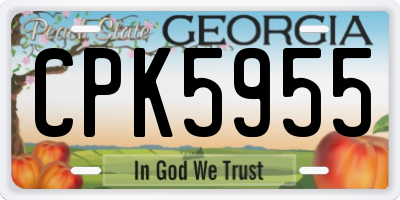 GA license plate CPK5955