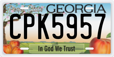 GA license plate CPK5957