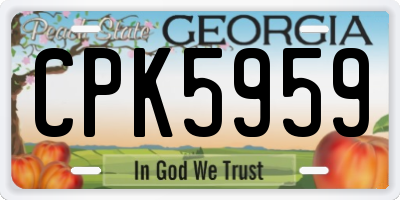 GA license plate CPK5959