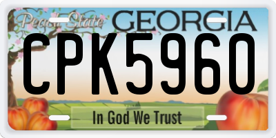 GA license plate CPK5960