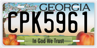 GA license plate CPK5961