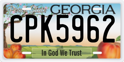 GA license plate CPK5962