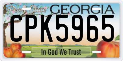 GA license plate CPK5965
