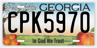 GA license plate CPK5970