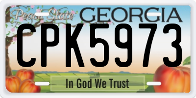 GA license plate CPK5973