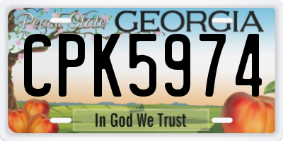 GA license plate CPK5974