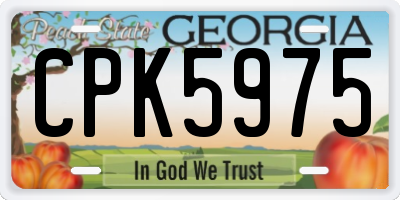 GA license plate CPK5975