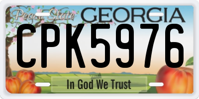 GA license plate CPK5976