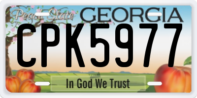 GA license plate CPK5977
